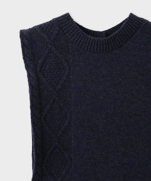 ROPE'（ロペ）の「【Ｍaison no8（メゾンエイト）】REMIXED KNIT VEST｜ニット（ニット/セーター・レディース・ライトグレー/ネイビー・F）」の17枚目の写真