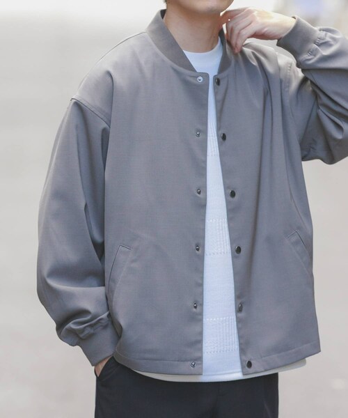 ITEMS URBANRESEARCH（アイテムズ アーバンリサーチ）の「『イージーケア/吸水速乾/接触冷感』高機能ドライタッチスナップブルゾン(楽着シリーズ)（ブルゾン・メンズ・KHK/GRY/SUMI-KURO/BEG・M/L）」の16枚目の写真