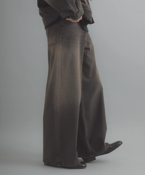 SENSE OF PLACE by URBAN RESEARCH（センスオブプレイスバイアーバンリサーチ）の「『一部WEB限定カラー』『ユニセックス』ヴィンテージライクデニムワイドパンツ（デニムパンツ・メンズ・BLACK/D.INDIGO/L.KHAKI/OW BLACK/ONE WASH・M/L/XL）」の11枚目の写真