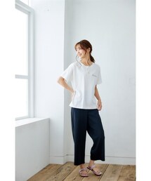 nissen | 【接触冷感・UVカット】綿１００％ワンポイントTシャツ(Tシャツ/カットソー)