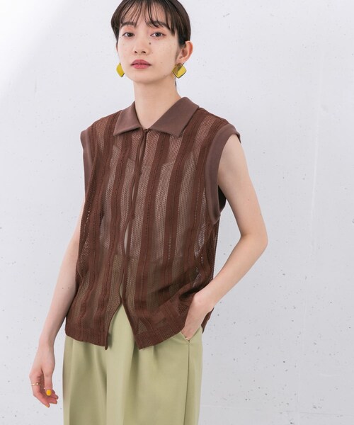 KBF（ケイビーエフ）の「レースノースリーブポロシャツ（ポロシャツ・レディース・L.BLUE/IVORY/BROWN・one）」の17枚目の写真