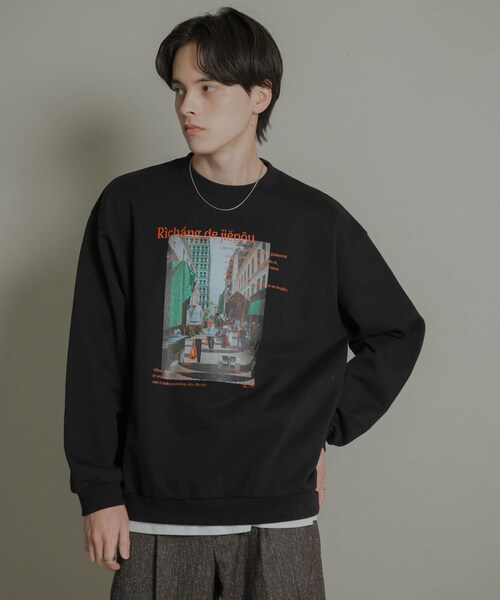 SENSE OF PLACE by URBAN RESEARCH(センスオブプレイスバイアーバンリサーチ)の「City graphic crew-neck Sweat(スウェット・メンズ・BLACK/GRAY/BLUE・M/L)」の7枚目の写真