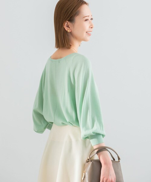 URBAN RESEARCH ROSSO（アーバンリサーチロッソ）の「ウォッシャブルシルク混ドルマンニット（ニット/セーター・レディース・ORANGE/OFF WHITE/L.MINT・FREE）」の21枚目の写真