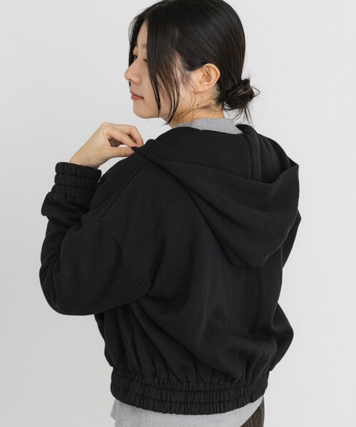 EKAL（エカル）の「ボタニルプライム裏起毛ZIPパーカー（パーカー・レディース・シロ杢/ブラック・one）」の22枚目の写真