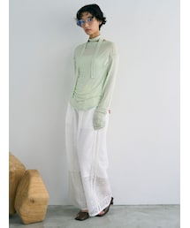 LAGUNAMOON | タイルパターンレースワイドパンツ(その他パンツ)