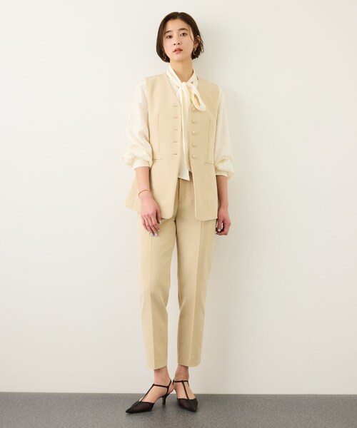 ROPE'（ロペ）の「ダブルクロスストレッチペンシルパンツ/接触冷感・イージーケア・セットアップ対応（その他パンツ・レディース・ブラック/ベージュ・36/38）」の10枚目の写真