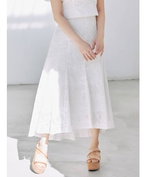 MERCURYDUO | 【MERCURYDUO×新希咲乃】カットワークイレヘムスカート(スカート)