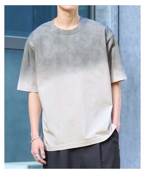 nissen（ニッセン）の「綿１００％グラデーションオーバーサイズ5分袖Tシャツ【大きいサイズ有】（Tシャツ/カットソー・メンズ・グレー系/黒系・M/L/LL/3L/4L/5L/6L/8L/10L）」の18枚目の写真