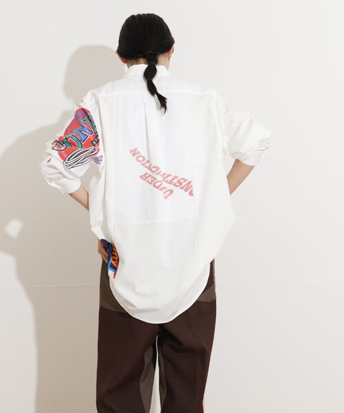 THE GOODLAND MARKET(ザグッドランドマーケット)の「SREU Patch Work Shirt(シャツ/ブラウス・レディース・WHITE2/WHITE1/BLACK1/BLACK2・L/M)」の18枚目の写真