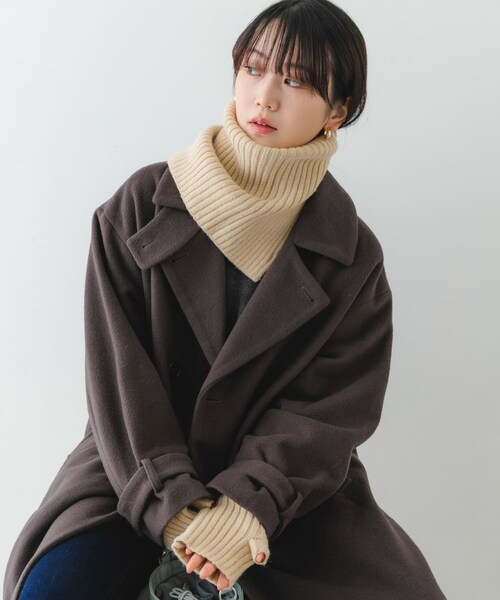 RODE SKO（ロデスコ）の「2WAYリブネックウォーマー（ネックウォーマー/スヌード・レディース・BEIGE/BLACK/GRAY・one）」の20枚目の写真