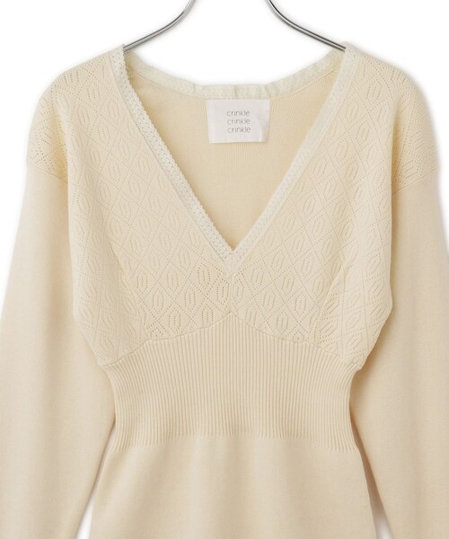 ADAM ET ROPE'(アダムエロペ)の「【crinkle crinkle crinkle】geometric jacquard knit(ニット/セーター・レディース・オフホワイト・F)」の13枚目の写真