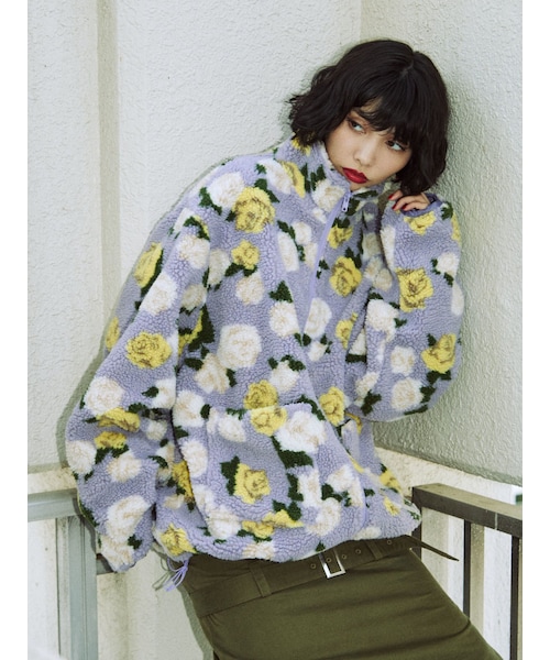 jouetie（ジュエティ）の「パターンボアジャケット（その他アウター・レディース・アイボリー/ブラック/レッド/ブルー/ネイビー/パープル/ベージュ・M）」の16枚目の写真