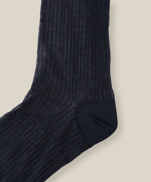 ROPE'（ロペ）の「リブシアーソックス（ソックス/靴下・レディース・ライトグレー/オフホワイト/ネイビー・F）」の6枚目の写真