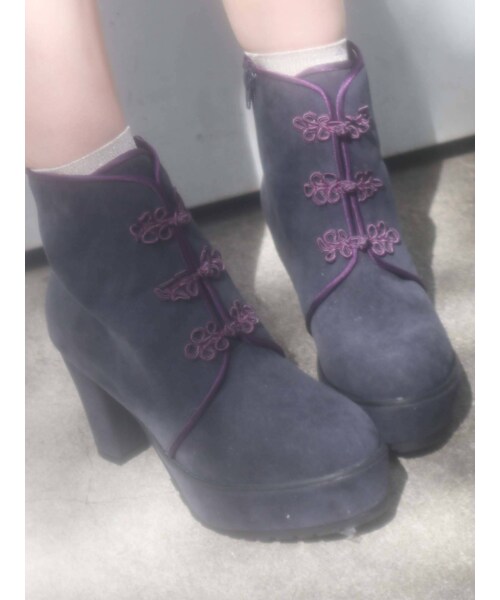 merry jenny（メリージェニー）の「チャイナブーツ（ブーツ・レディース・ブラック/ブルー/ベージュ・M/L）」の6枚目の写真