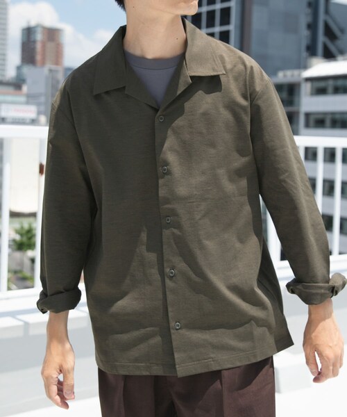 ITEMS URBANRESEARCH（アイテムズ アーバンリサーチ）の「ペーパータッチオープンカラーシャツ（シャツ/ブラウス・メンズ・GRY/KHK/BLK・M/L）」の22枚目の写真