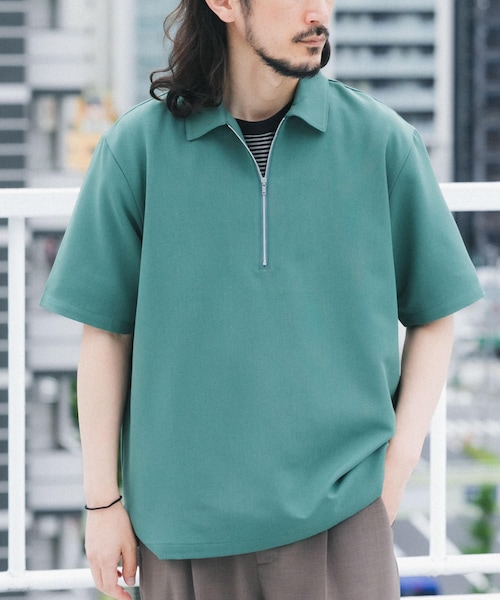 ITEMS URBANRESEARCH（アイテムズ アーバンリサーチ）の「冷感+速乾TRストレッチハーフZIP プルオーバー（シャツ/ブラウス・メンズ・CHARCOAL/BEIGE/BLUE/GREEN・M/L）」の3枚目の写真