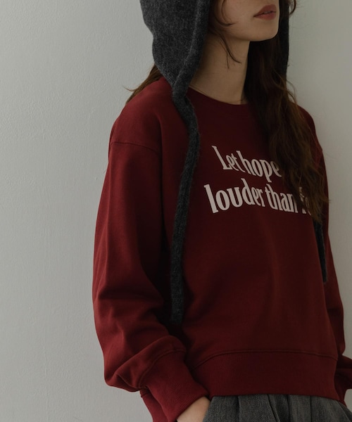 URBAN RESEARCH Sonny Label（アーバンリサーチサニーレーベル）の「メッセージロゴスウェットプルオーバー（スウェット・レディース・チャコール/オートミール/チェリーブラウン・Free）」の2枚目の写真