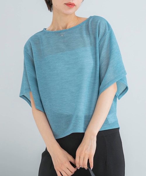 URBAN RESEARCH ROSSO（アーバンリサーチロッソ）の「スリットスリーブカラミカットソー（Tシャツ/カットソー・レディース・BROWN/IVORY/SAX・Free）」の3枚目の写真
