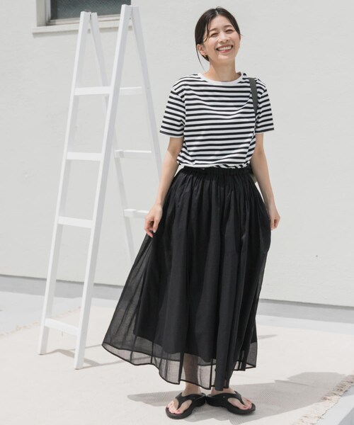 URBAN RESEARCH DOORS(アーバンリサーチドアーズ)の「『UR TECH』ボイルカットドッキングワンピース(ワンピース・レディース・BORDER/PINK/CHARCOAL・M)」の9枚目の写真