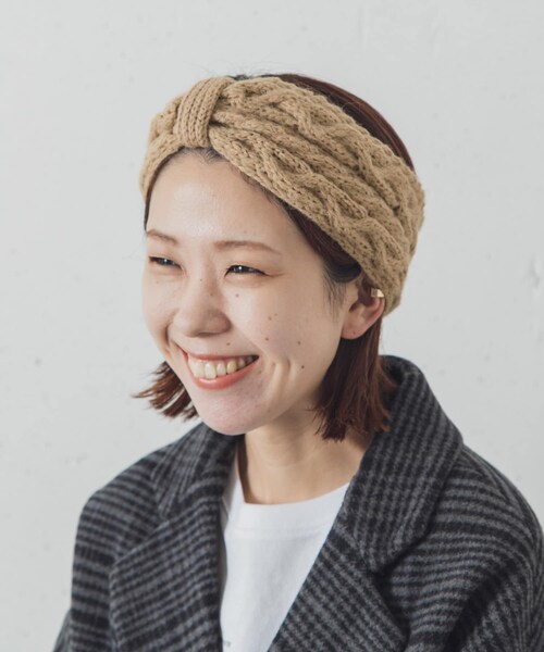 URBAN RESEARCH Sonny Label（アーバンリサーチサニーレーベル）の「HIGHLAND 2000　アルパカヘッドバンド（ヘアバンド・レディース・WHITE/CHARCOAL/CAMEL・one）」の3枚目の写真