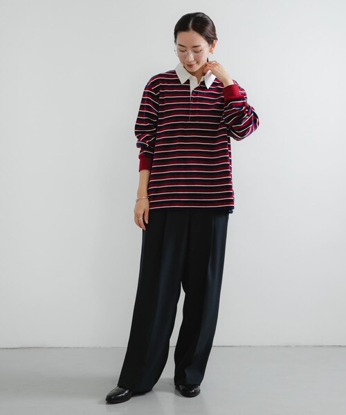 URBAN RESEARCH（アーバンリサーチ）の「『UR TECH』ベロアボーダーラガーシャツ（Tシャツ/カットソー・レディース・CHERRY RED/GRAY・FREE）」の22枚目の写真