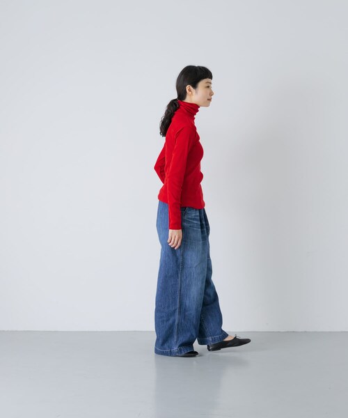 かぐれ（カグレ）の「MEYAME　SOFT RIB TURTLENECK（ニット/セーター・レディース・CREAM/BLACK/RED・Free）」の19枚目の写真