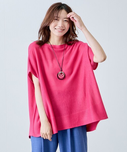 Jayro(ジャイロ)の「ボートネックフレンチスリーブプルオーバー(ニット/セーター・レディース・ブラック/グレー/ホワイト/ベージュ/グリーン/サックス/ピンク・F)」の19枚目の写真