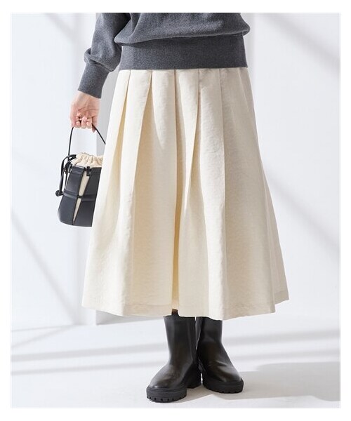 nissen（ニッセン）の「ハート柄ジャガードタックスカート【OtonaSMILE】（スカート・レディース・赤/オフホワイト・M/L/LL/3L/4L/5L/6L）」の7枚目の写真