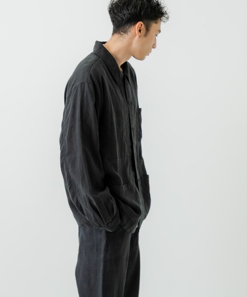 URBAN RESEARCH（アーバンリサーチ）の「『別注』LE VETEMENT ATLANTIQUE×UR　ワークジャケット（カバーオール・メンズ・BLACK/CHARCOAL・M/L）」の9枚目の写真