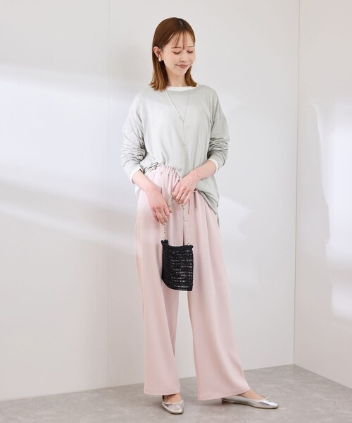 ROPE' PICNIC(ロペピクニック)の「シアーロングTシャツ(Tシャツ/カットソー・レディース・チャコール/ライトグレー/ホワイト/ピンク・38)」の19枚目の写真