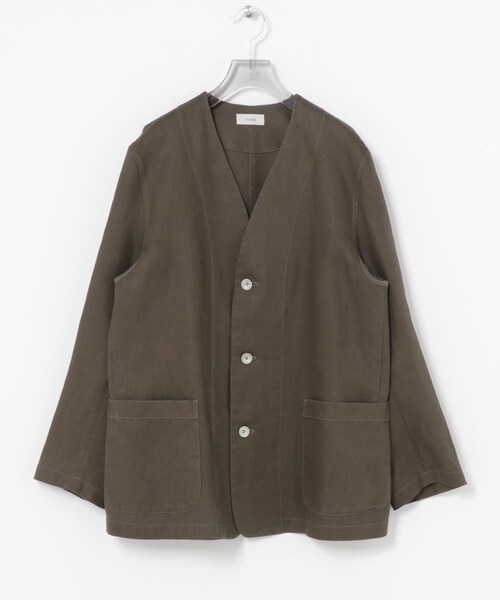 URBAN RESEARCH（アーバンリサーチ）の「Nomat　PIPING JACKET/HERRINGBONE（テーラードジャケット・レディース・BROWN・2）」の2枚目の写真