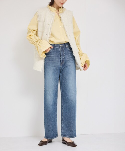 ROPE'(ロペ)の「ストレッチデニムストレートパンツ(デニムパンツ・レディース・ネイビー/ブルー・36/38/40)」の6枚目の写真