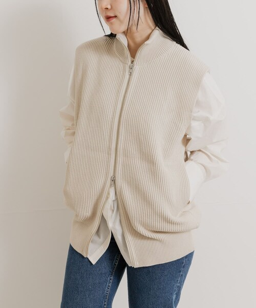 THE GOODLAND MARKET（ザグッドランドマーケット）の「米富繊維　MERCERIZED COTTON RIB VEST（ベスト・メンズ・40IVORY/12GRAY/24ORANGE・1/3）」の7枚目の写真