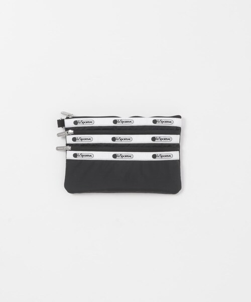 URBAN RESEARCH（アーバンリサーチ）の「『別注』LeSportsac×URBAN RESEARCH　3ZIP COSMETIC（ネクタイ・レディース・BLACK/B BEIGE・-）」の4枚目の写真