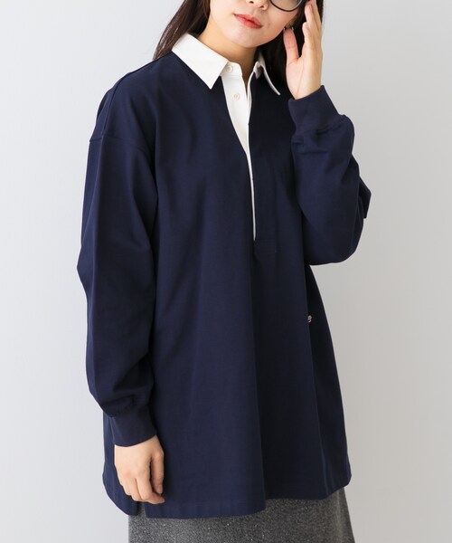 URBAN RESEARCH ROSSO（アーバンリサーチロッソ）の「F by ROSSO　ラガーチュニックプルオーバー（Tシャツ/カットソー・レディース・BEIGE/NAVY・FREE）」の16枚目の写真