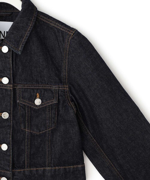 ADAM ET ROPE'（アダムエロペ）の「【GANNI（ガニー）】Rinse Denim Cropped Jacket（デニムジャケット・レディース・ネイビー・36）」の5枚目の写真