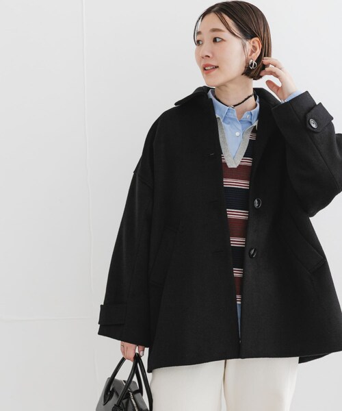 URBAN RESEARCH ROSSO（アーバンリサーチロッソ）の「F by ROSSO　『UR TECH』ビーバーテントラインコート（ステンカラーコート・レディース・BROWN/BLACK・Free）」の6枚目の写真