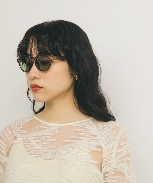KBF（ケイビーエフ）の「ボストンフレームサングラス（メガネ・レディース・BLUE GRAY/GREEN/BROWN・one）」の5枚目の写真
