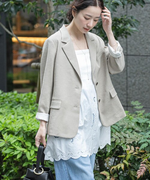 URBAN RESEARCH（アーバンリサーチ）の「リネンライクテーラードジャケット（テーラードジャケット・レディース・BEIGE/BLACK・36/38）」の15枚目の写真