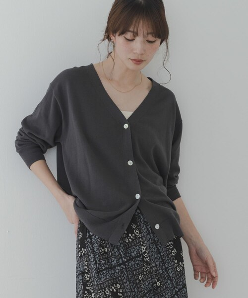 URBAN RESEARCH Sonny Label（アーバンリサーチサニーレーベル）の「『WEB限定』クールミストミディカーディガン（ニット/セーター・レディース・チャコール/L.グレー/ライムミント/ネイビー・Free）」の10枚目の写真