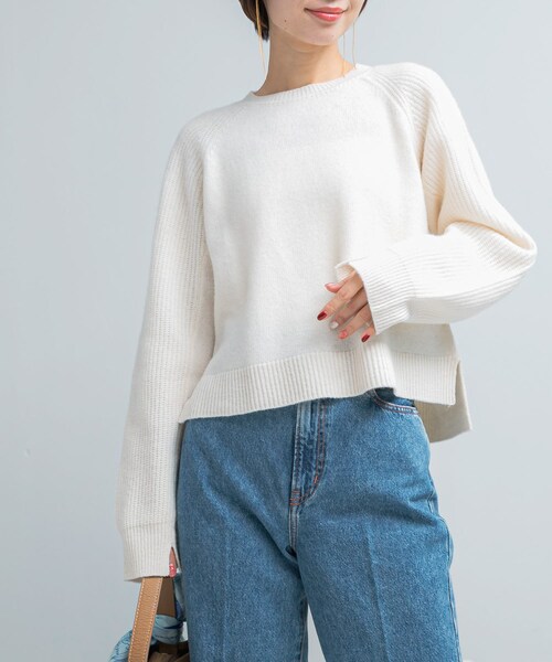 URBAN RESEARCH ROSSO（アーバンリサーチロッソ）の「スーパーファインラムズウールショートニット（ニット/セーター・レディース・OFF WHITE/L.GRAY/RED/BLACK・Free）」の8枚目の写真