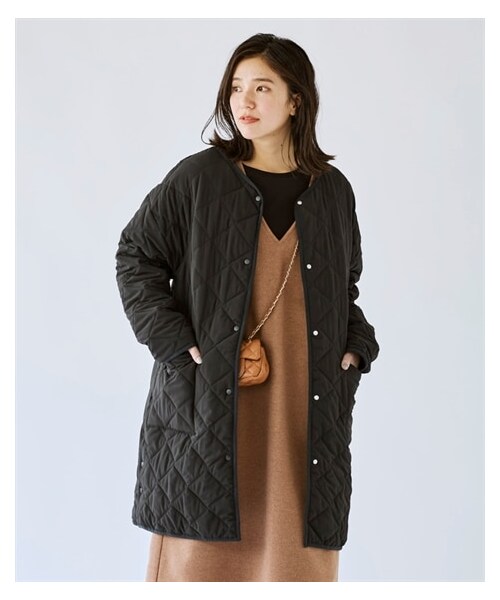 nissen（ニッセン）の「大きいサイズ 伸びるキルティングアウター（はっ水）（ジャケット/アウター・レディース・キャメル/黒/ネイビー/ターコイズブルー・L/LL/3L/4L/5L/6L/8L/10L）」の10枚目の写真