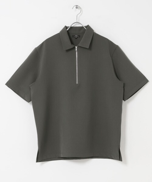 ITEMS URBANRESEARCH（アイテムズ アーバンリサーチ）の「冷感+速乾TRストレッチハーフZIP プルオーバー（シャツ/ブラウス・メンズ・CHARCOAL/BEIGE/BLUE/GREEN・M/L）」の13枚目の写真