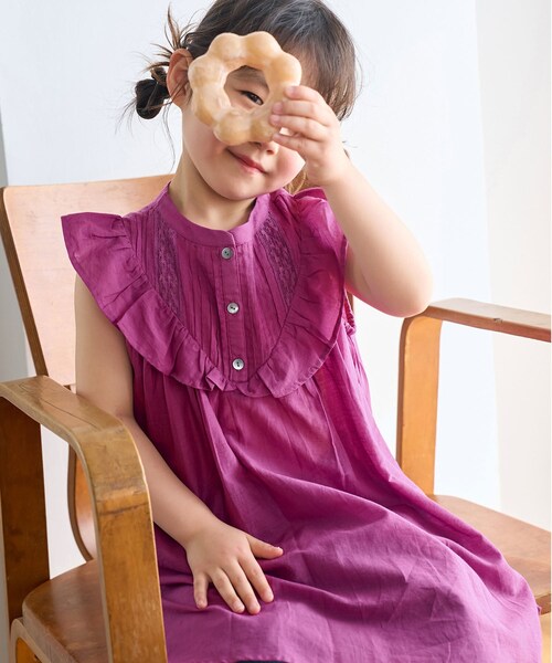 ROPE' PICNIC（ロペピクニック）の「【KIDS】リンクコーデ/INDIAフレア袖ブラウス（シャツ/ブラウス・キッズ・ブルー・120）」の5枚目の写真