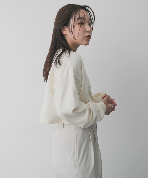 SENSE OF PLACE by URBAN RESEARCH（センスオブプレイスバイアーバンリサーチ）の「スタッズピグメントカットトップ（スウェット・レディース・CHARCOAL/IVORY/BROWN・One）」の7枚目の写真