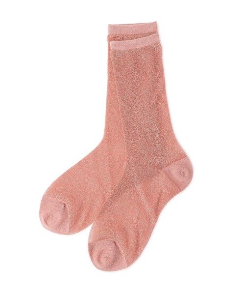 ROPE' PICNIC（ロペピクニック）の「シアーラメソックス（ソックス/靴下・レディース・ブラック/ホワイト系/ローズピンク/シルバー/グリーン系/ピンク・F）」の3枚目の写真