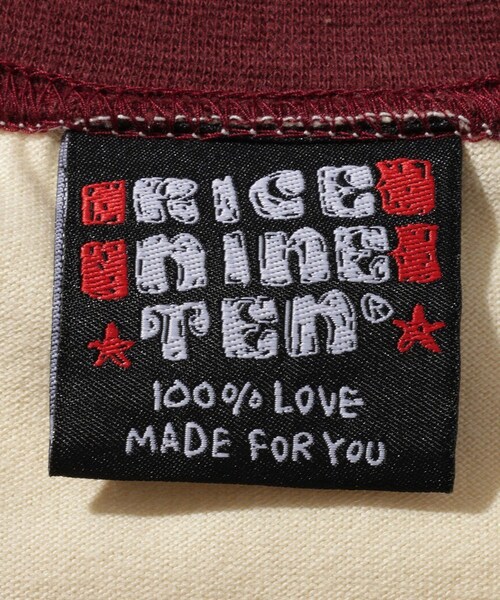 ADAM ET ROPE'(アダムエロペ)の「【RICE NINE TEN/ライス ナイン テン】HAND PRINT RINGER T-SHIRT(Tシャツ/カットソー・メンズ・グレー/ホワイト/クリーム・1/2)」の14枚目の写真