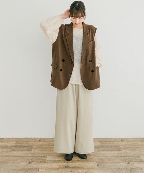 ITEMS URBANRESEARCH（アイテムズ アーバンリサーチ）の「ダブルブレストジレ（ベスト・レディース・CML/BLK・FREE）」の21枚目の写真