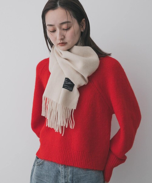 SENSE OF PLACE by URBAN RESEARCH（センスオブプレイスバイアーバンリサーチ）の「カシミヤミックスウールストール（マフラー・レディース・BLACK/IVORY/MOCHA・one）」の19枚目の写真