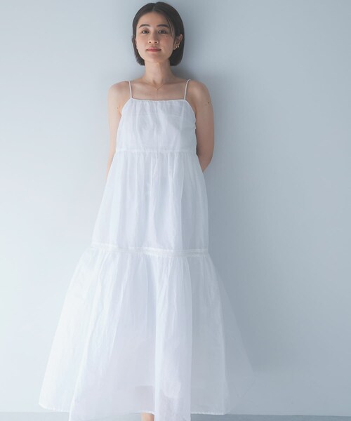 URBAN RESEARCH ROSSO（アーバンリサーチロッソ）の「MARILYN MOON　SHEER TIERED DRESS（ワンピース・レディース・BEIGE/BLACK/WHITE・Free）」の5枚目の写真
